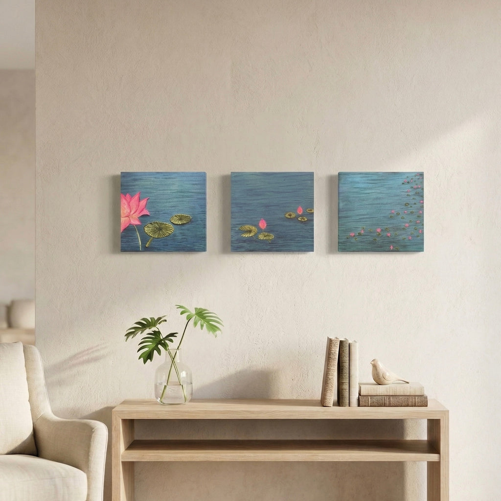Lotus Pond Triptych