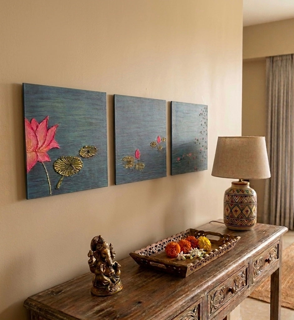 Lotus Pond Triptych